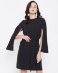 Shift Dress with Waist Tie-Up