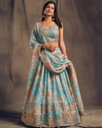 Women Floral Print Flared Lehenga Choli Set with Dupatta