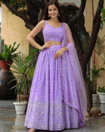 Women Embroidered Lehenga Choli Set with Dupatta