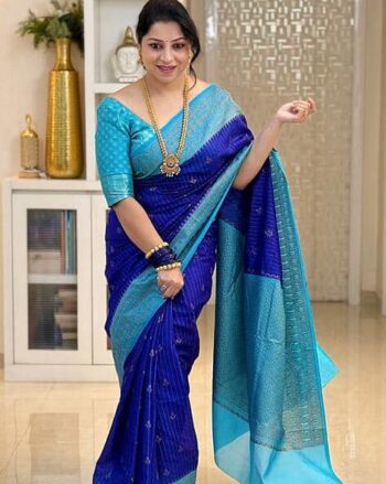 Women Woven Saree with Contrast Border