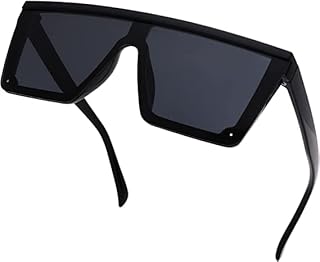 Black Unisex Rectangular Non-Polarization Sunglasses