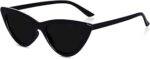 Retro Vintage Fashion Narrow Cat Eye Rectanglular Clout Goggles Plastic Frame Sunglasses for Women Men