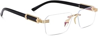 UV Protected Square Rimless Sunglasses for Men and Women