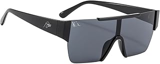 Oversized Square Polarized Sunglasses for Men Women, One Piece Recycled Shield Shades UV400 Protection