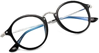 | Zero Power Blue Cut Computer Glasses | Anti Glare, Lightweight & Blocks Harmful Rays | UV Protection Specs | For Men & Women | Gold | Round | Medium