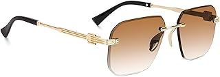UV Protected Square Rimless Sunglasses for Men and Women