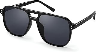 Retro Square Aviator Sunglasses Women Men 70s Vintage Trendy Plastic Frame Sun Glasses