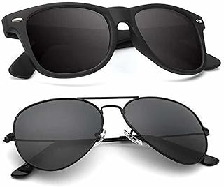 Aviator Mirrored lens Wayfarer Polarized Black Sunglasses HD UV400 Cool Branded Shades for Mens & Womens