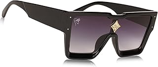 Oversized Sunglasses for Women Men Trendy Square Sun Glasses One Piece Lens Big Sunglasses with Studded Accent