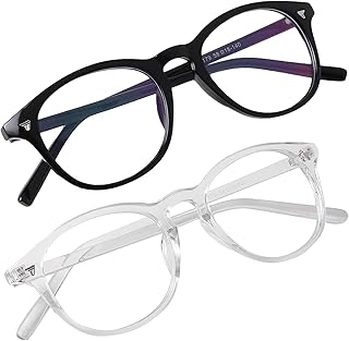 Round Computer Bluelight Blocking Glasses Spectacle Frames For Men's & Women's