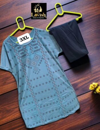 -Imported fabric Beautiful  printed cool cool night suits for summer with pocket