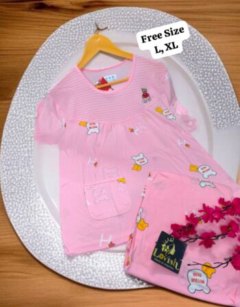 Top--long pc cotton fabric tees with beautiful print with 1 side pocket