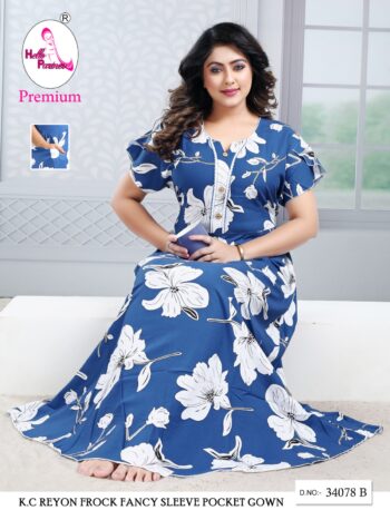 Soft hosiery cotton long tees  with beautiful print with both side pocket