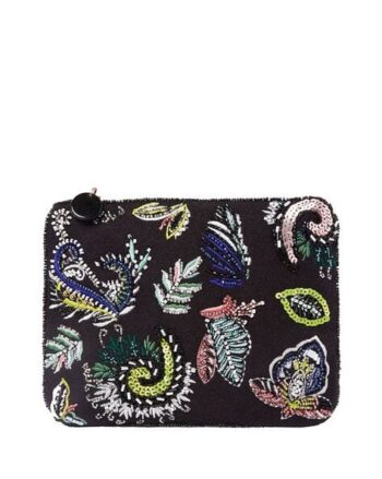 Embellished Coin Pouch with Zip-Clousre