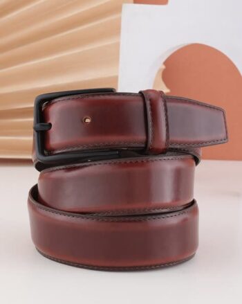 Men Wide Belt with Tang Buckle Closure