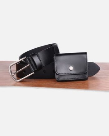 Men Genuine Leather Belt with Buckle Closure