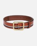Men Colourblock Genuine Leather Belt