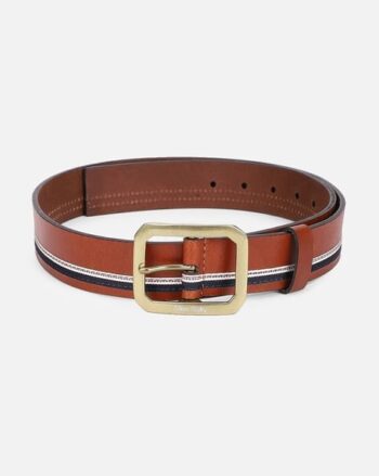 Men Colourblock Genuine Leather Belt