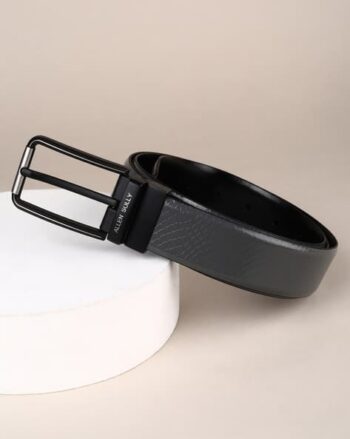 Men Genuine Leather Textured Reversible Belt