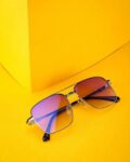Men Clear Lens Silver-Toned Rectangle Sunglasses - CLSW014