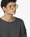 Round Sunglasses with Brow Bar