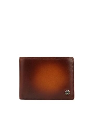 Men Tri-Fold Wallet with Metal Logo Accent