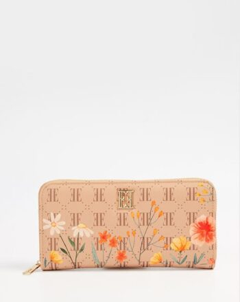 Women Floral Print Zip-Round Wallet