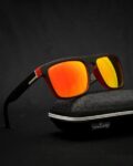 Polarized Square Sunglasses with Plastic Frame- Flash Sunset