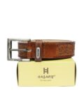Men Leather Belt with Buckle Closure