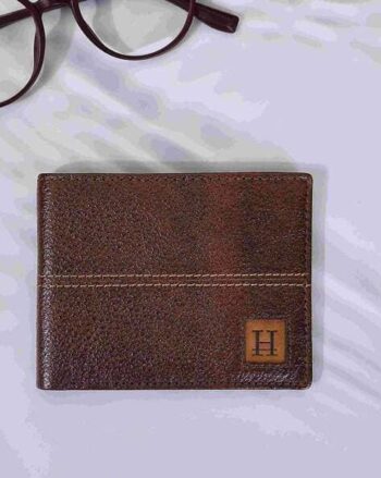 Men Bi-Fold Wallet with Text Embossed
