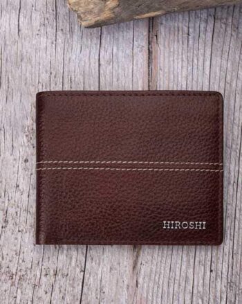 Men Genuine Leather Bi-Fold Wallet