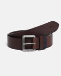 Men Typographic Print Belt with Tang Buckle Closure