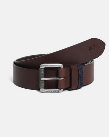 Men Typographic Print Belt with Tang Buckle Closure