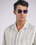 Unisex UV Protected Hexagonal Sunglasses -JJ S12803
