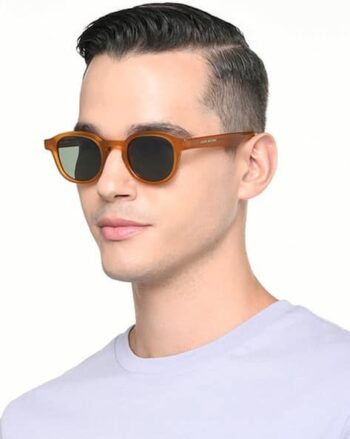 Men JJ S17337 UV-Protected Round Sunglasses