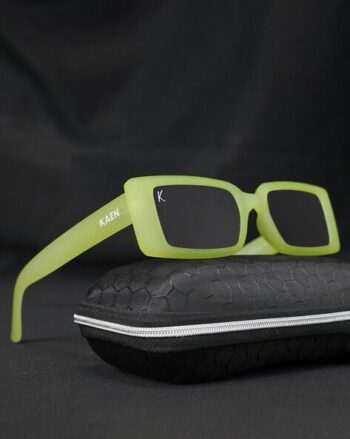Sage Green Full-Rim Rectangular Sunglasses