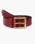 Men Leather Belt with Pin-Buckle Closure