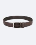 Leather Webbed Belt with Buckle Closure