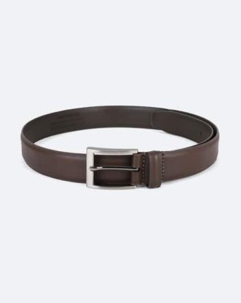 Leather Webbed Belt with Buckle Closure