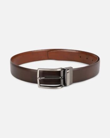 Reversible Leather Belt with Buckle Closure