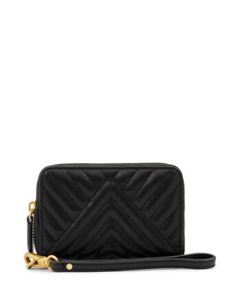 Women Quilted Travel Wallet with Zip-Around Closure
