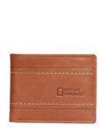 Genuine Leather Wallet with Stitch Detail
