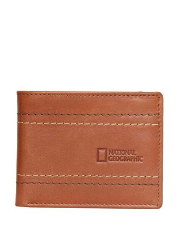 Genuine Leather Wallet with Stitch Detail