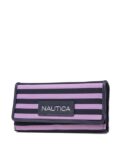 Women Striped RFID Blocking Tri-Fold Wallet