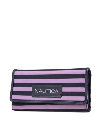 Women Striped RFID Blocking Tri-Fold Wallet