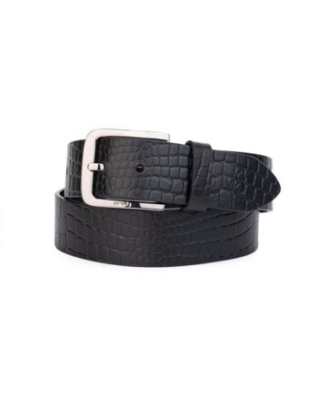 Men Croc-Embossed Slim Belt
