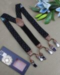 Men Checked Suspender Belt