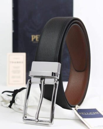 Men Reversible Belt with Tang Buckle Closure