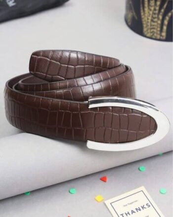 Men Belt with Plaque Closure