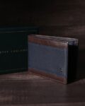 Mens Leather Micro Print Wallet
